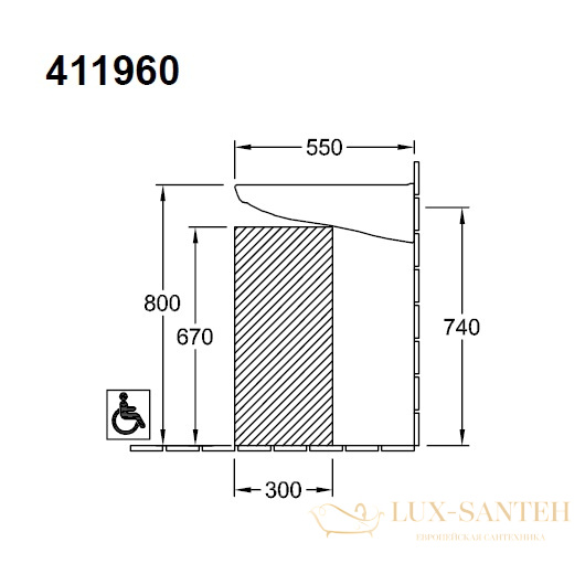 раковина villeroy & boch o.novo vita 41196001 610х550 мм, белый