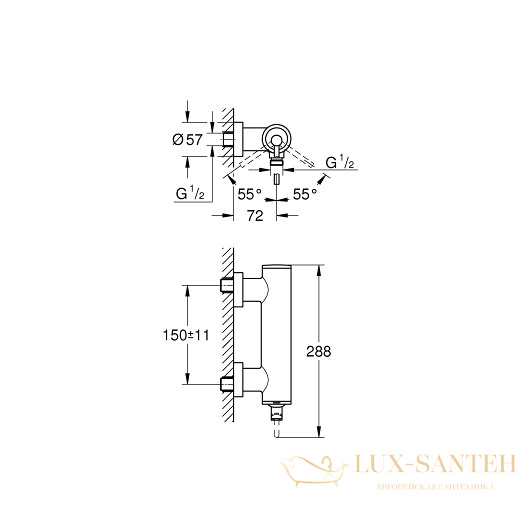 смеситель grohe atrio 32650gl3 для душа, холодный рассвет глянец