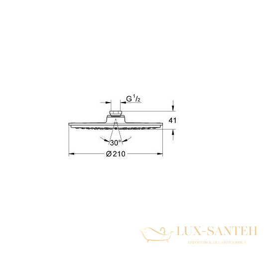 верхний душ grohe rainshower cosmopolitan 210 28368ls0, белый/хром