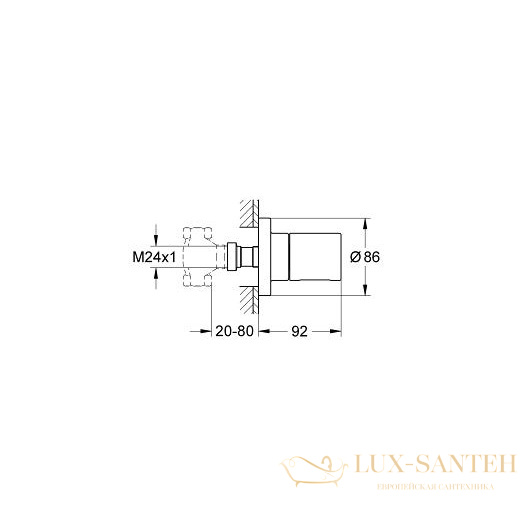 внешняя часть вентиля grohe grohtherm 3000 cosmopolitan 19470000, хром