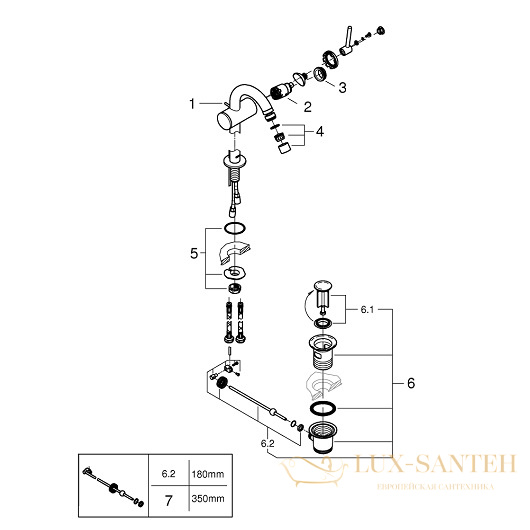 смеситель grohe atrio 32108dc3 для биде, сталь