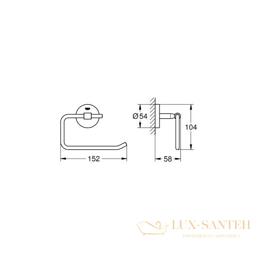 бумагодержатель grohe baucosmopolitan 40457001, хром