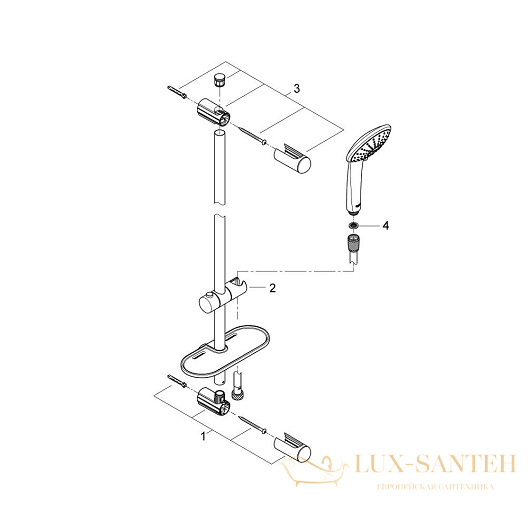 душевой гарнитур grohe euphoria 110 massage 27231001, хром