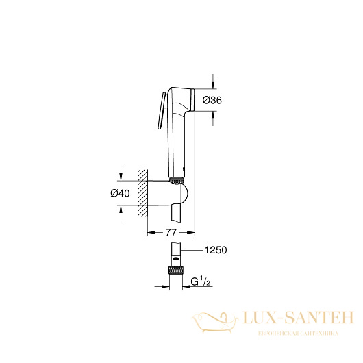 гигиенический набор grohe tempesta-f trigger 30 27812il1, белый