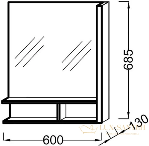 зеркало с подсветкой jacob delafon terrace 60x68 eb1180d-nf