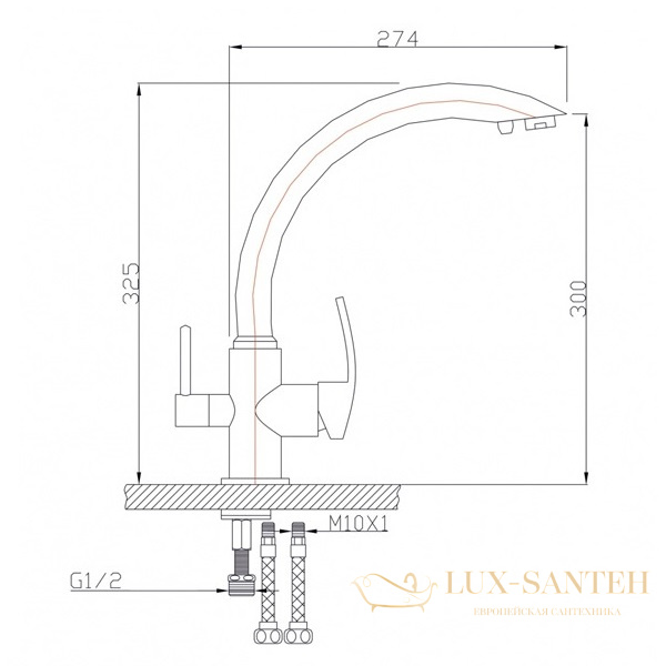 смеситель zorg sanitary zr314yf для кухни, хром