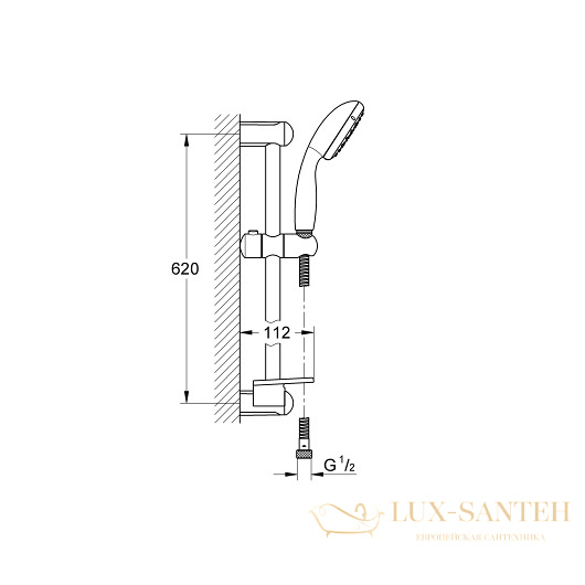 душевой гарнитур grohe new tempesta 100 27926001, хром