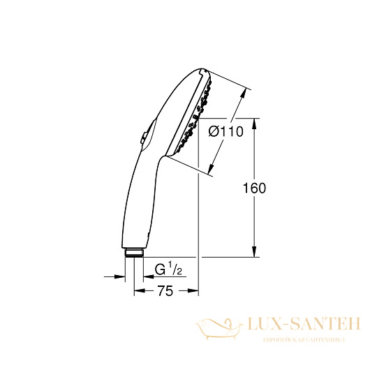 ручной душ grohe new tempesta 100 28419003 7,4 л/мин, хром