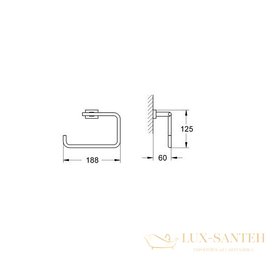 полотенцедержатель grohe essentials cube 40510001, хром