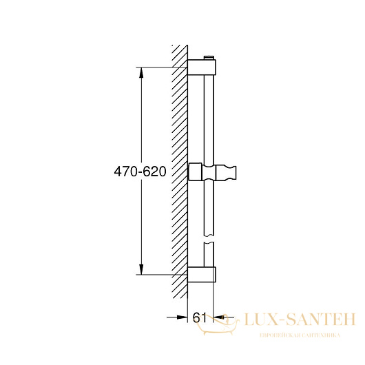 душевая штанга grohe tempesta classic 27523001, хром