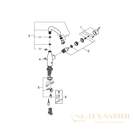 смеситель grohe essence 23480001 для раковины, хром