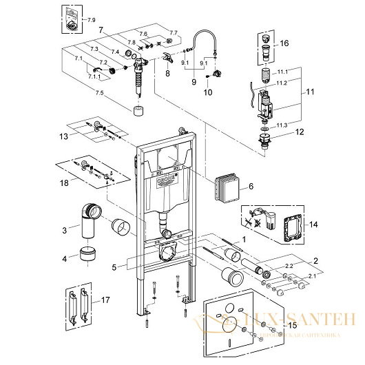 инсталляция для подвесного унитаза grohe rapid sl 38539001 