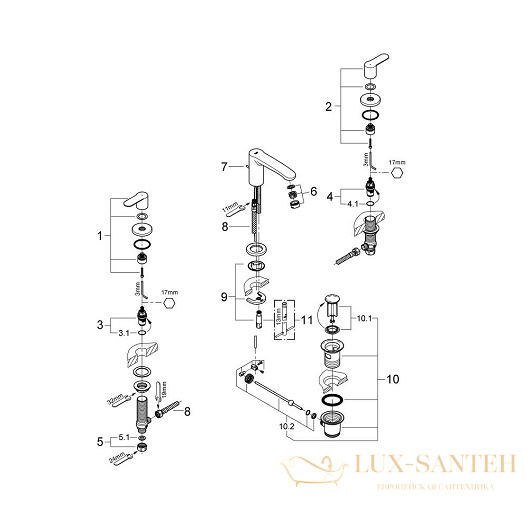 смеситель grohe eurostyle cosmopolitan 20208002 для раковины, хром