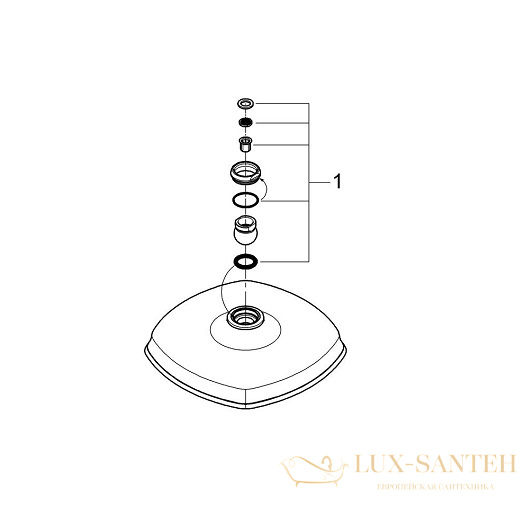 верхний душ grohe grandera 27974ig0, хром/золото