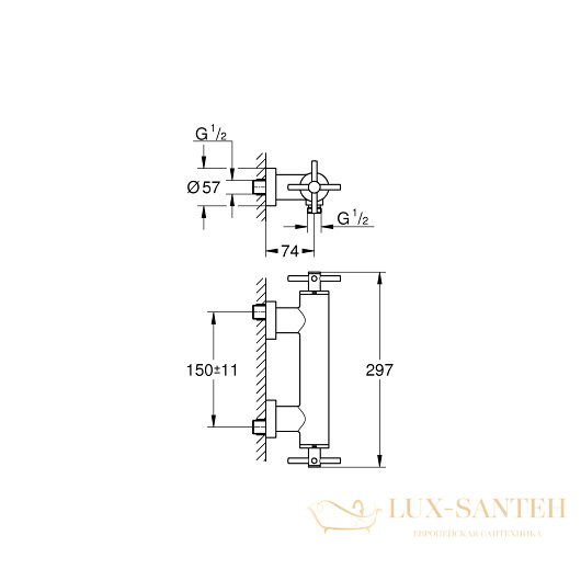 смеситель grohe atrio 26003gl3 для душа, холодный рассвет глянец