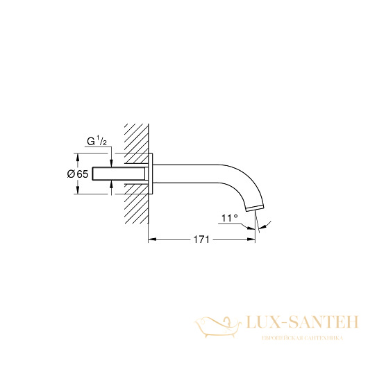 излив grohe atrio 13139gl3 для ванны, холодный рассвет глянец