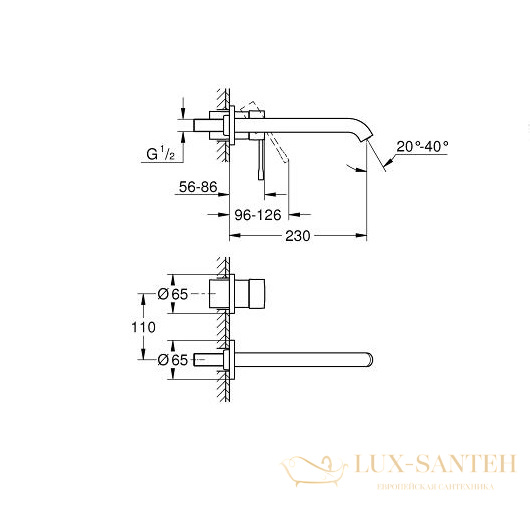 смеситель grohe essence 19967gl1 для раковины, холодный рассвет глянец