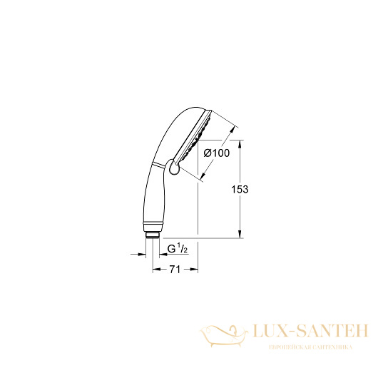 ручной душ grohe tempesta new rustic 100 27608001 9,5 л/мин, хром