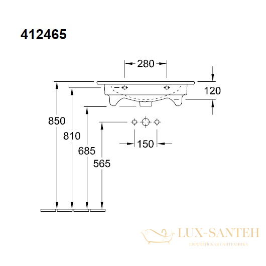 раковина villeroy & boch venticello 4124 65 01 650х500 мм, белый