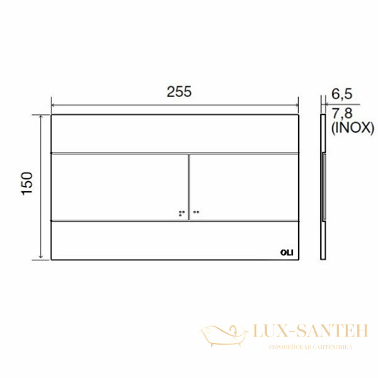 смывная клавиша oli slim 659056/886040 механическая, черный