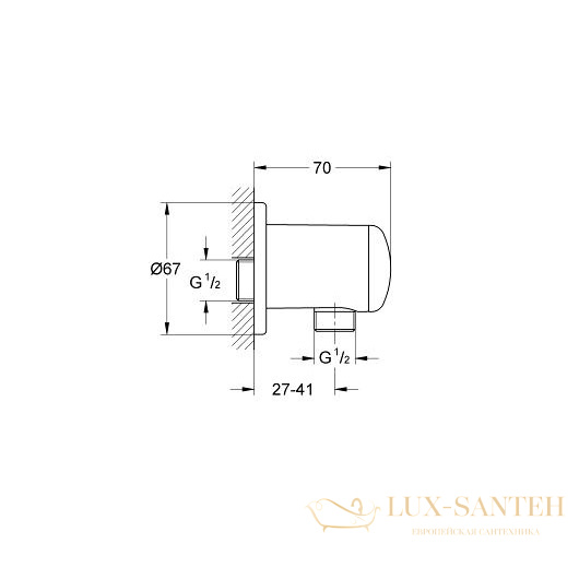 шланговое подсоединение grohe relexa 28671000, хром