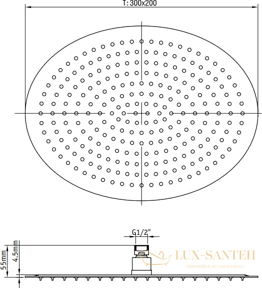 верхний душ rgw shower panels 21148330-01 sp-83-30, хром