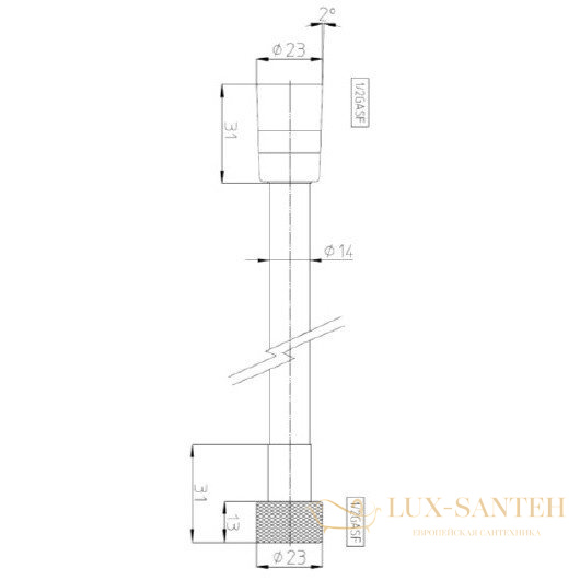 душевой шланг bossini cromolux new a00258b.073, черный матовый