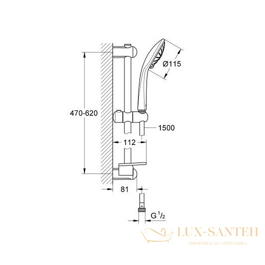 душевой гарнитур grohe euphoria 110 massage 27243001, хром