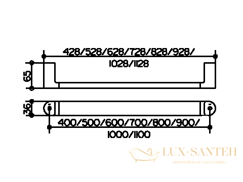 поручень для ванной keuco elegance 31601010700, 728 мм, для ванны и душа, для вертикального или горизонтального монтажа, латунь/хром