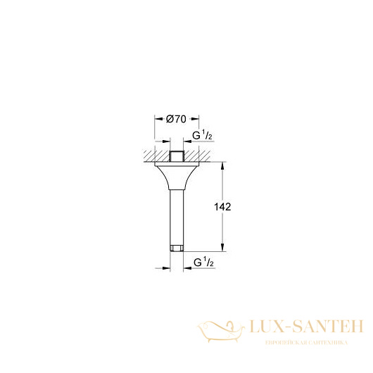 кронштейн для верхнего душа grohe grandera 27978000, хром