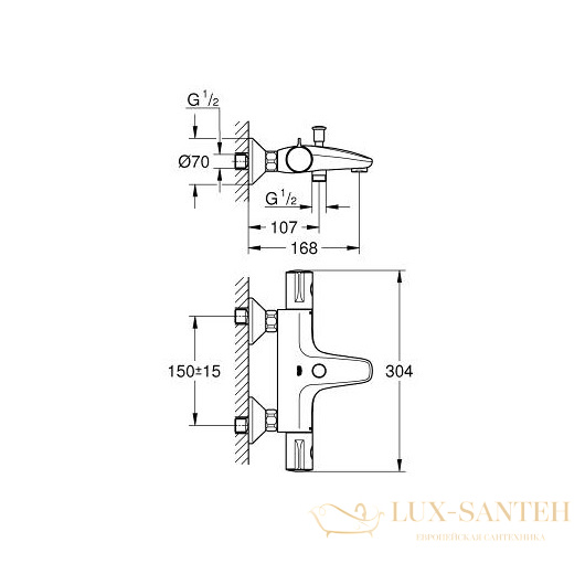 комплект смесителей grohe eurosmart 124422, хром