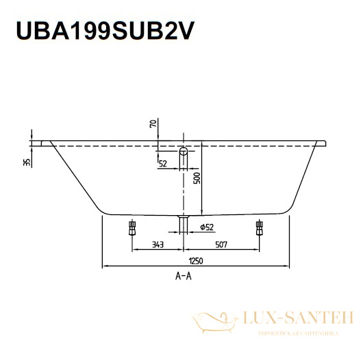 акриловая ванна villeroy & boch subway uba199sub2v-01 прямоугольная 190 х 90 см, белый