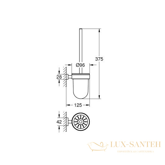 ерш grohe essentials cube 40513001, хром