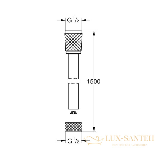 душевой шланг grohe rotaflex 28409002 1500 мм, хром