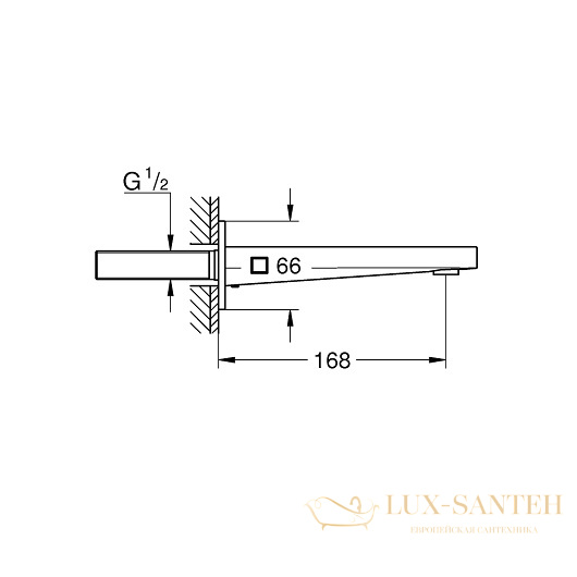 излив grohe plus 13404003 для ванны, хром