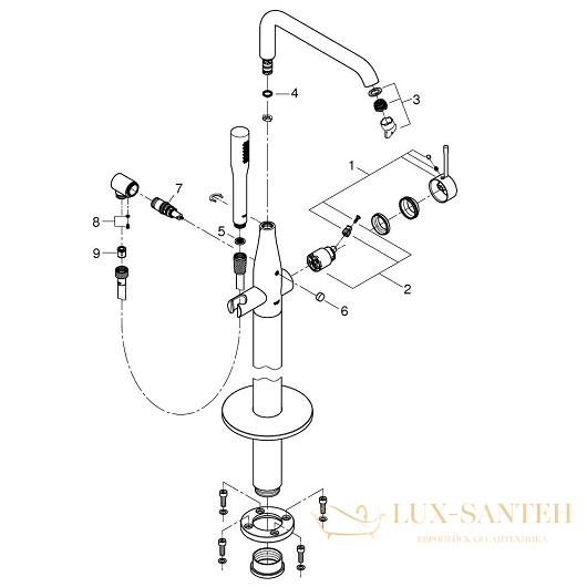 смеситель grohe essence 23491001 для ванны, хром