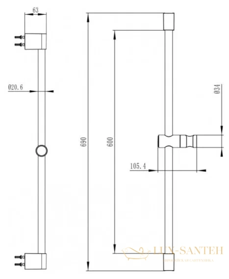 душевой гарнитур villeroy & boch embrace plus tvs1086000361, хром