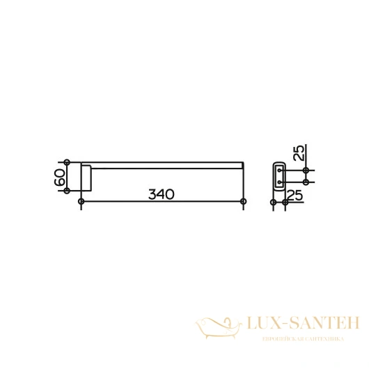 полотенцедержатель 340 мм однорожковый keuco edition 400 11522010000