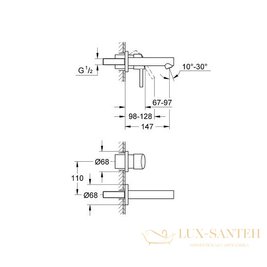 смеситель grohe concetto 19575001 для раковины, хром