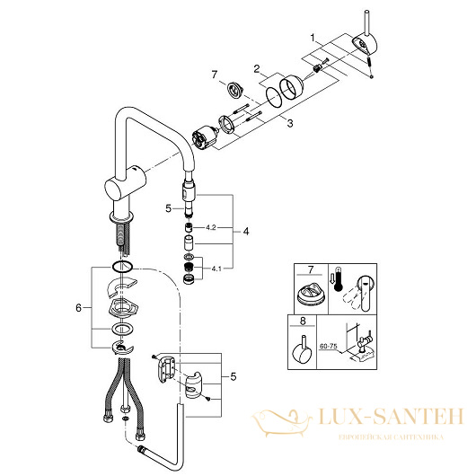 смеситель grohe minta 32067000 для мойки, хром