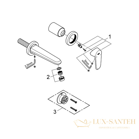 смеситель grohe eurodisc cosmopolitan 19573002 для раковины, хром