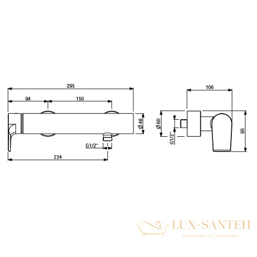 смеситель villeroy & boch liberty tvs10700300061 для душа, хром