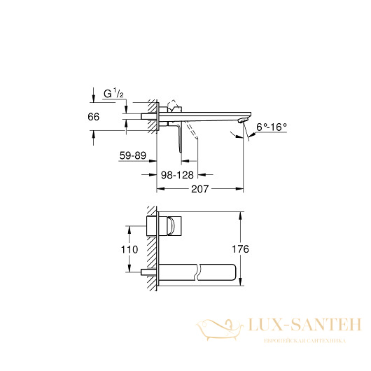 смеситель grohe lineare 23444dc1 для раковины, сталь