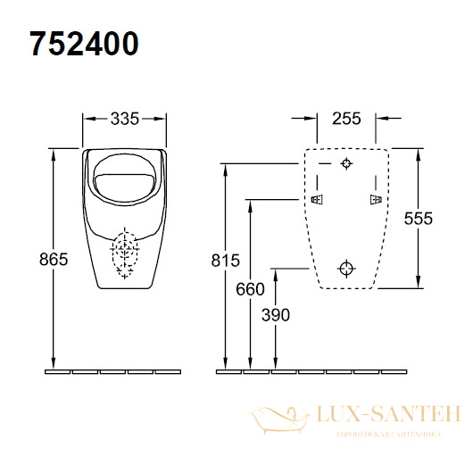 писсуар villeroy & boch o.novo 75240001, белый