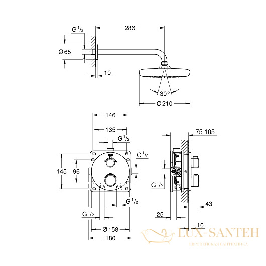 душевая система grohe grohtherm 34726000, хром