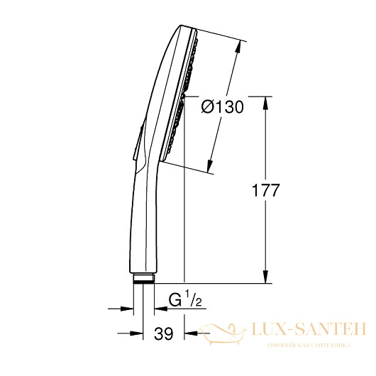 ручной душ grohe rainshower smartactive 130 26544000, хром