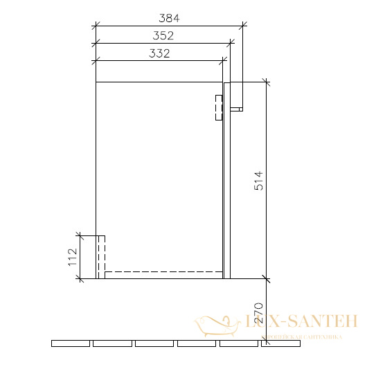 тумба под раковину villeroy & boch avento a88701b3 430х514х352 мм петли справа, crystal black 