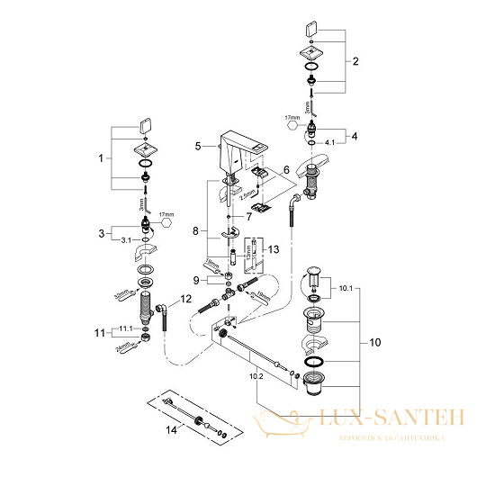 смеситель grohe allure brilliant 20342000 для раковины, хром