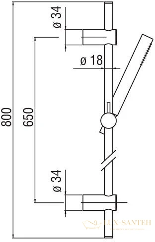 душевой гарнитур nobili shower 65cm, ad140/18cr, цвет хром