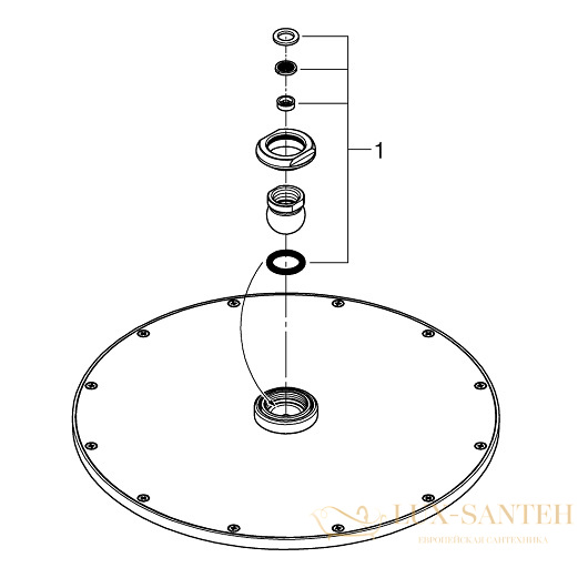 верхний душ grohe rainshower cosmopolitan 310 27478000, хром